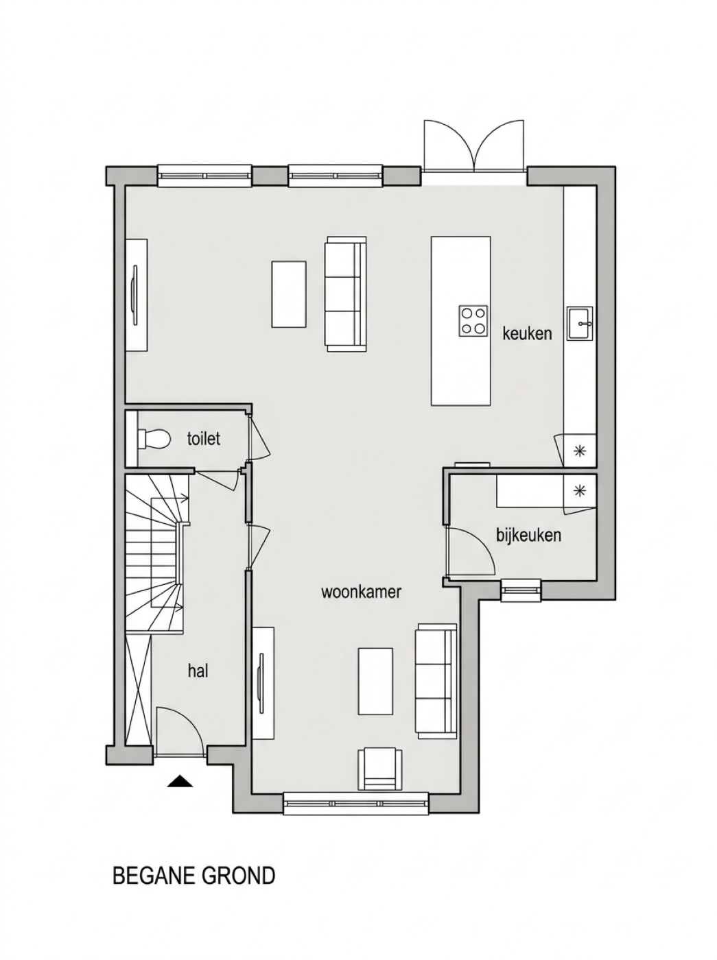 Plattegrond De Kastanje — begane grond