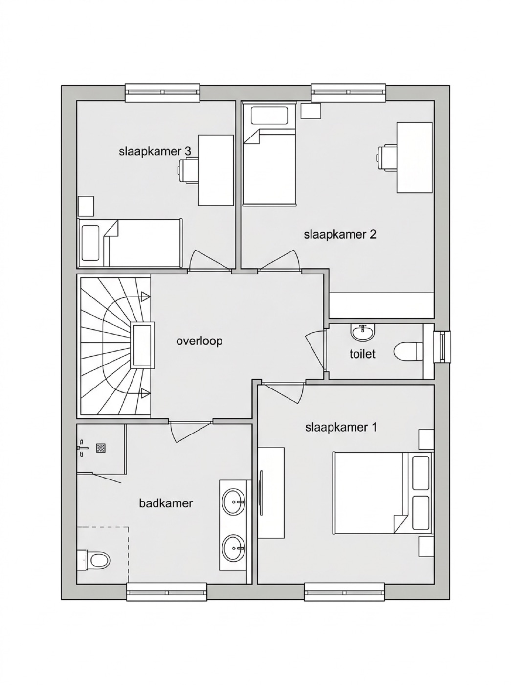 Plattegrond De Esdoorn — verdieping