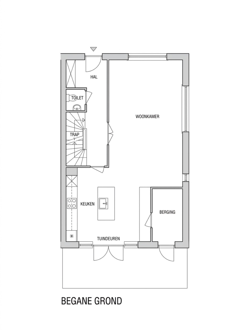 Plattegrond De Esdoorn — begane grond