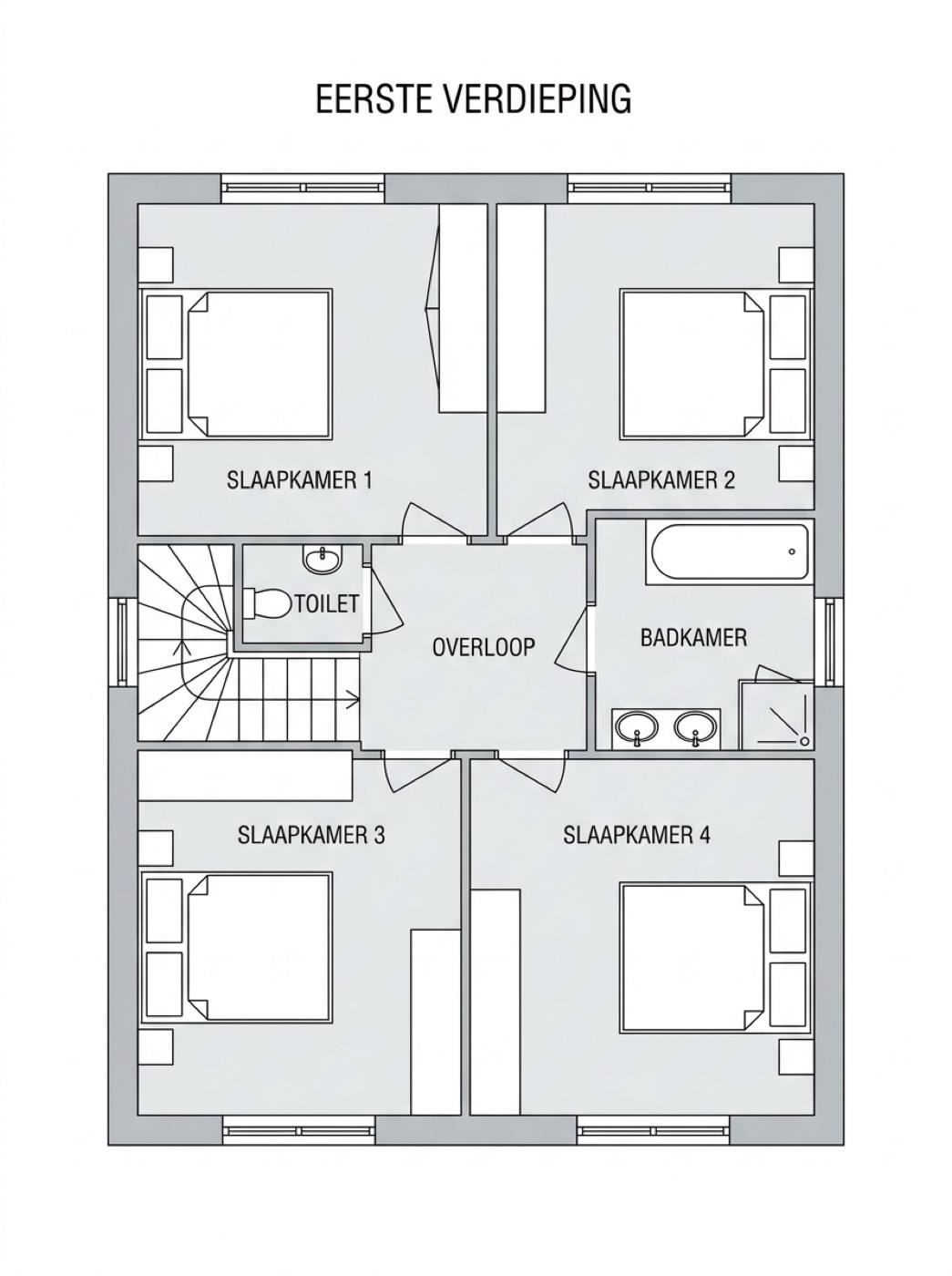 Plattegrond De Kastanje — verdieping